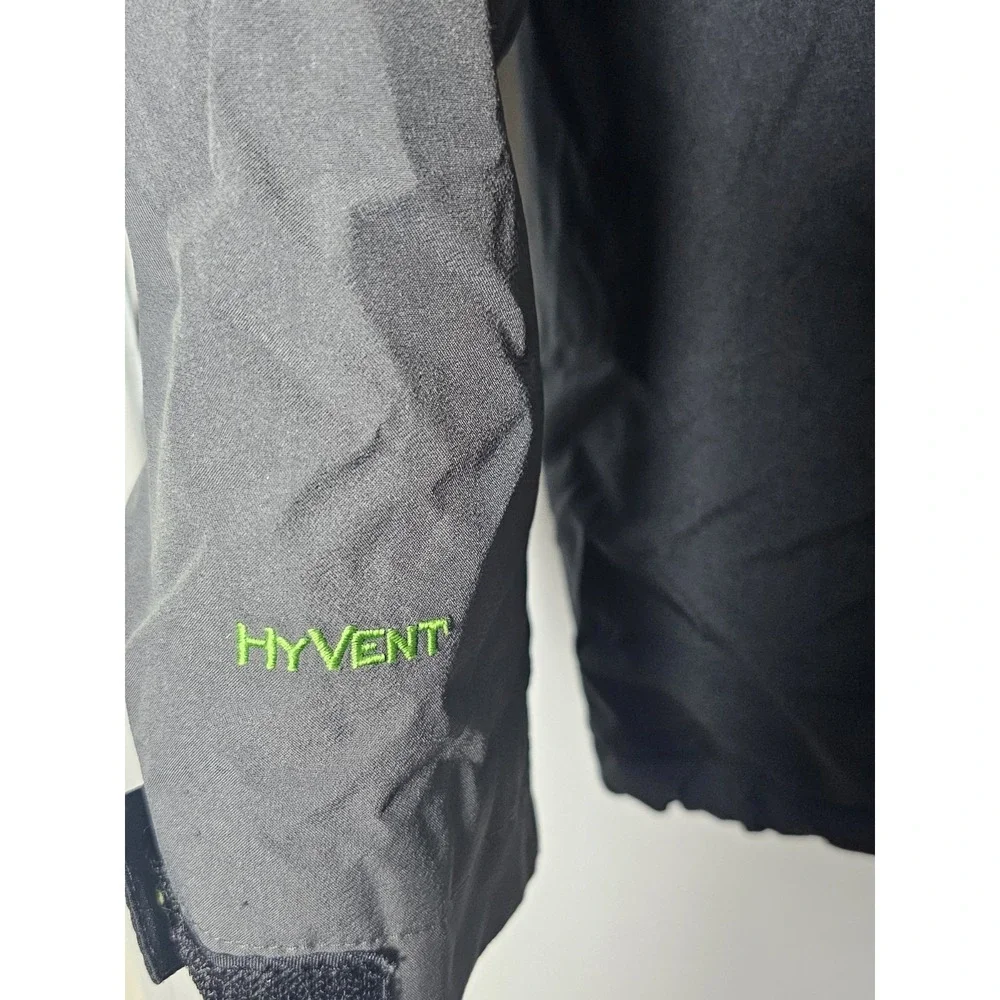 The North Face Hyvent Hooded Insulated Jacket Black/Gray Boys Size L 14/16